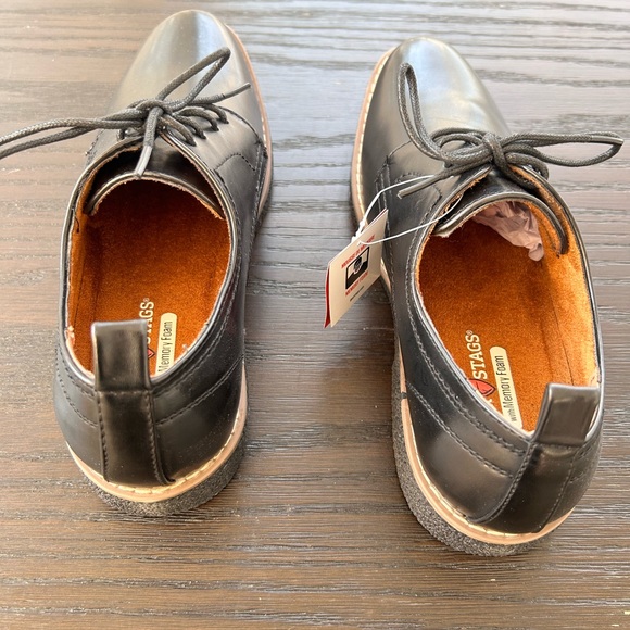 Deer Stags Boys Black Zander Lace up Dress Shoes NWT - Picture 6 of 11